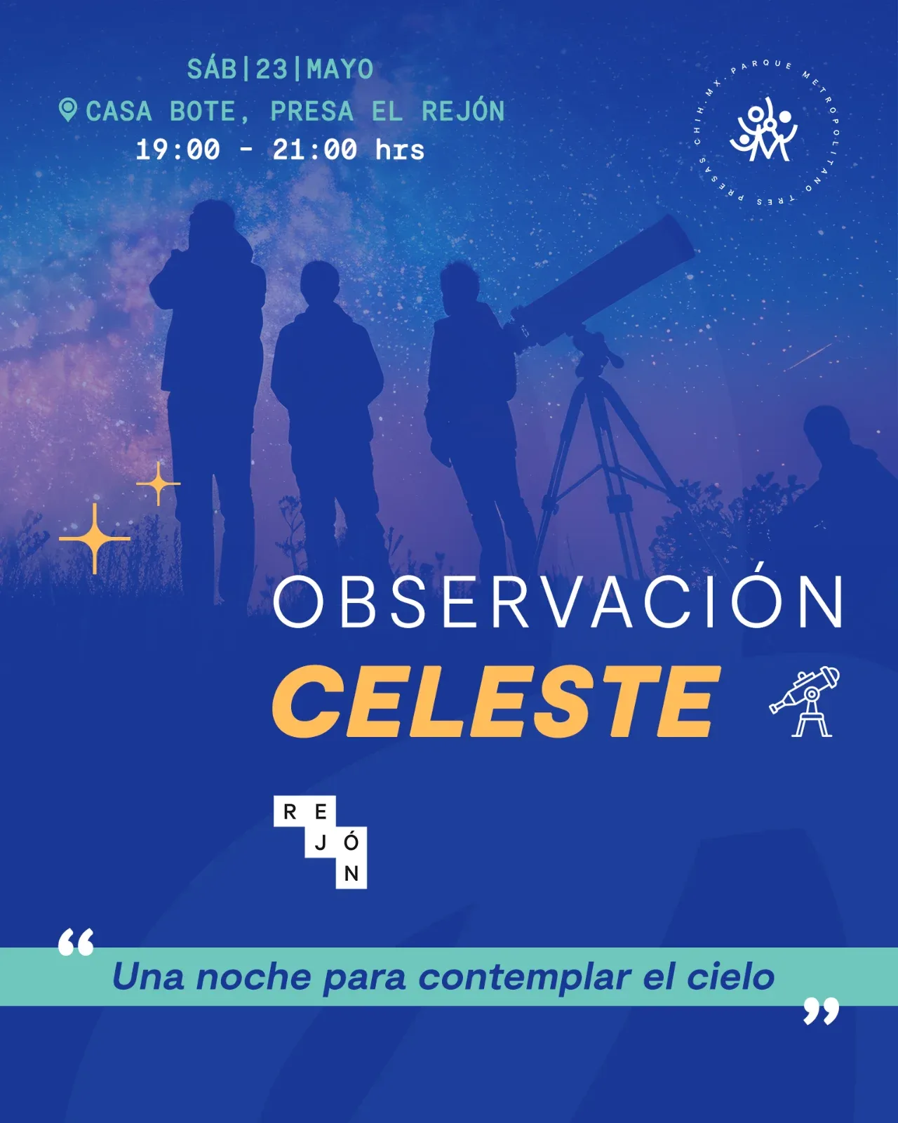 Post de  invitación al evento de observación celeste